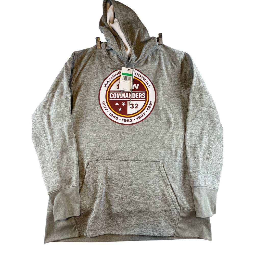 Nike Washington Commanders NFL Dri-FIT Hoodie Grey Heathered Mens XL New